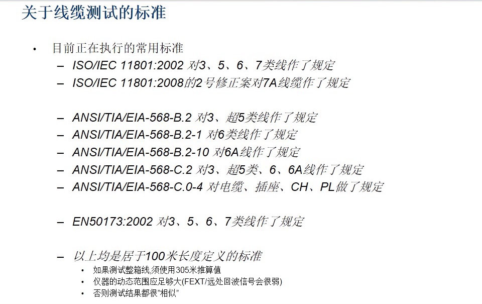 關(guān)于線纜測試的標(biāo)準(zhǔn)圖